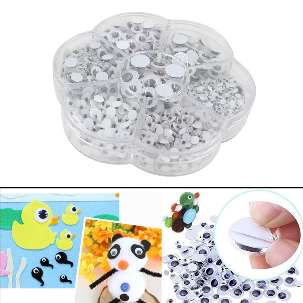 700 Pieces Wholesale Self-Adhesive Wiggle Eyes Holiday Decorations Scrapbooking Movable Eyes Decor Accessories