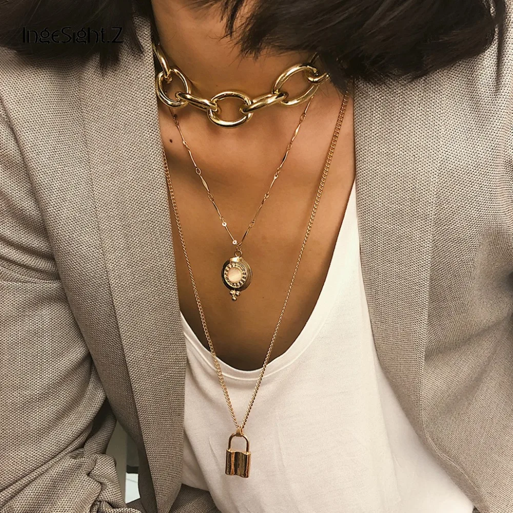 IngeSight.Z Vintage Multi Layered Aluminium Choker Necklace Collar