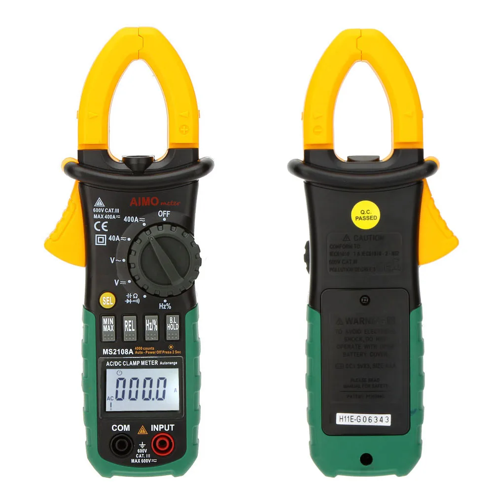 MS2108A Digital Multimeter Clamp Meter Current Clamp Pincers AC/DC