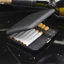 (20 cigarettes) Vintage Metal Cigarette Case Black Frosted Cigarettes Box Compressive Moisture Tobacco Cigarette accessories cigarettes after sex chwaszczyno