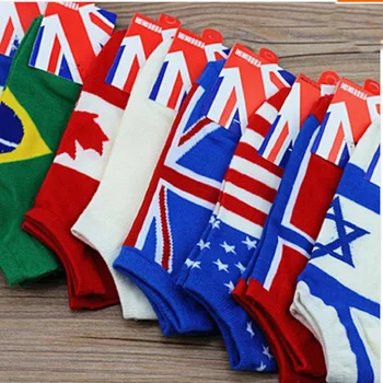 

2018Rushed Sale Geometric World Cup Flags Harajuku Cotton Socks Boat Unisex