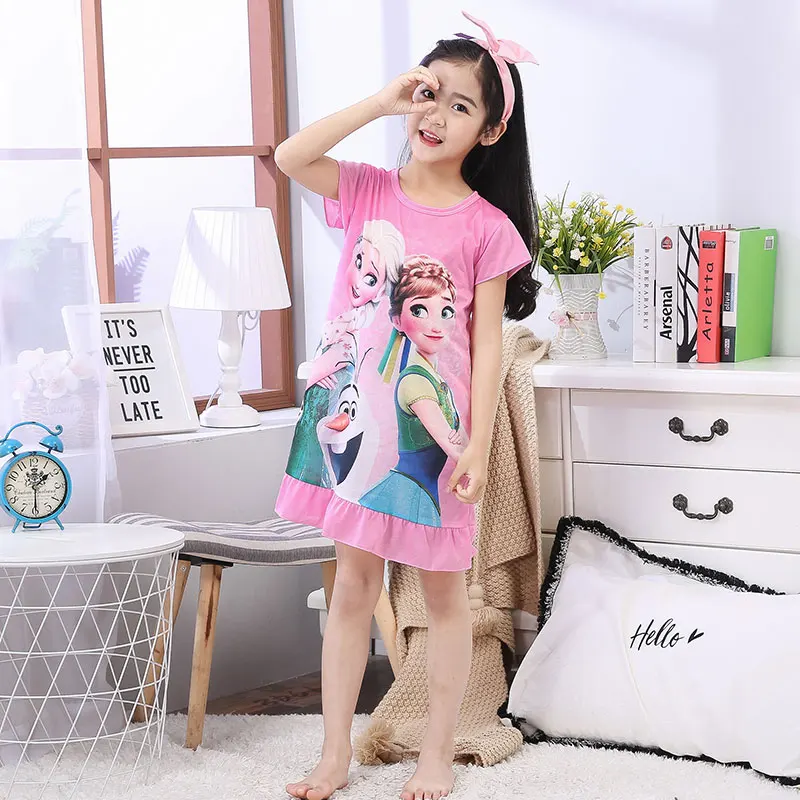 Платье принцессы для девочек от 2 до 14 лет модное летнее мягкое платье Ночная рубашка детские платья ночное платье пижамы платье одежда для сна Пижама - Цвет: style 2