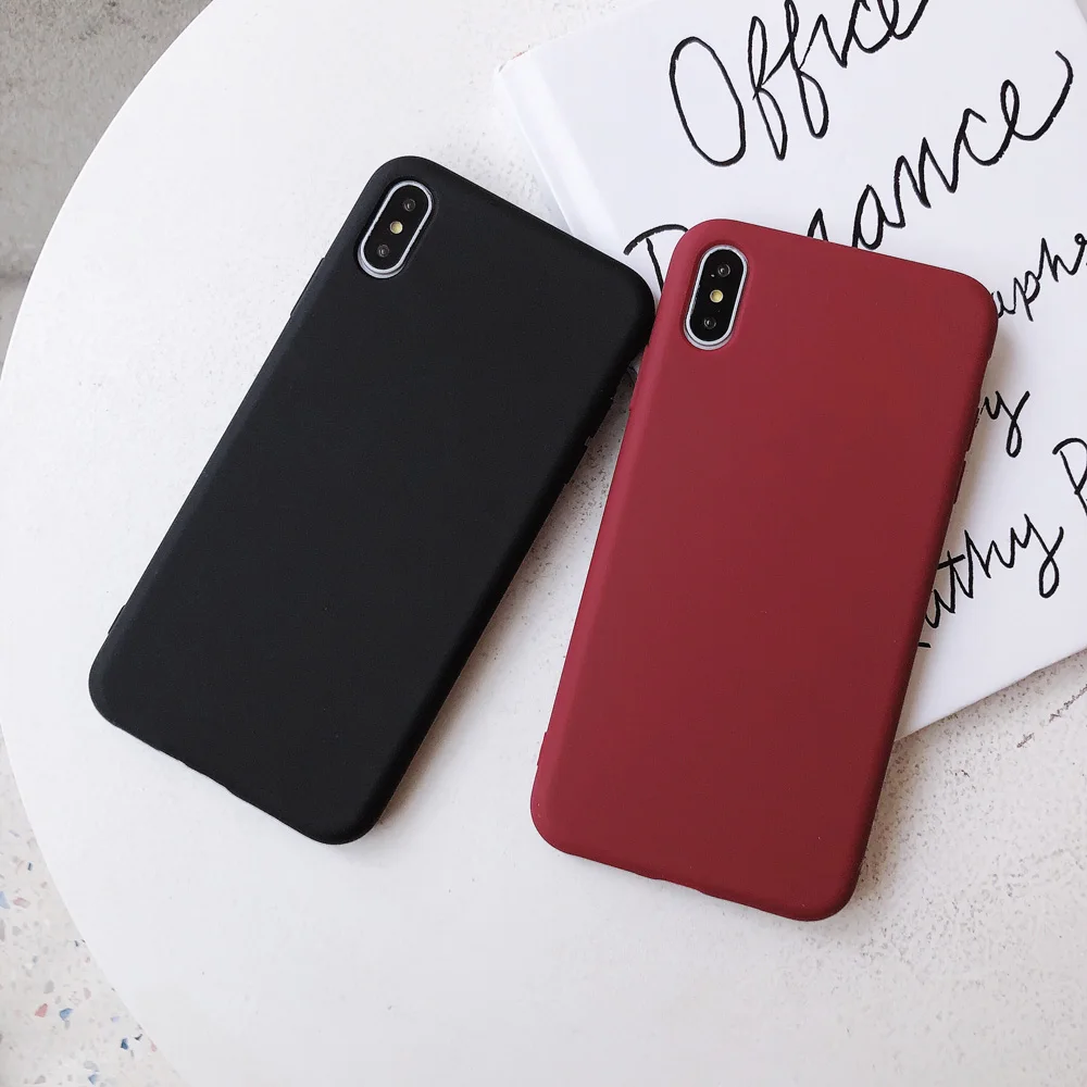 SANGOLD сплошной цвет силиконовый чехол s для iphone XR X XS Max 6 6S 7 8 Plus милый карамельный цвет мягкий простой модный чехол для телефона