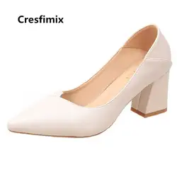 Cresfimix femmes hauts talons/женские модные милые туфли из мягкой искусственной кожи на высоком каблуке; женская Повседневная Удобная офисная обувь;