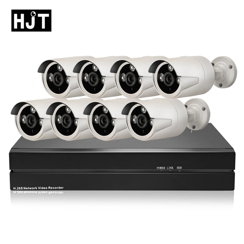 HJT H.265 5.0MP 8CH комплект ip-камеры POE 8CH NVR безопасности набор камеры видеонаблюдения Открытый Onrif 2,1