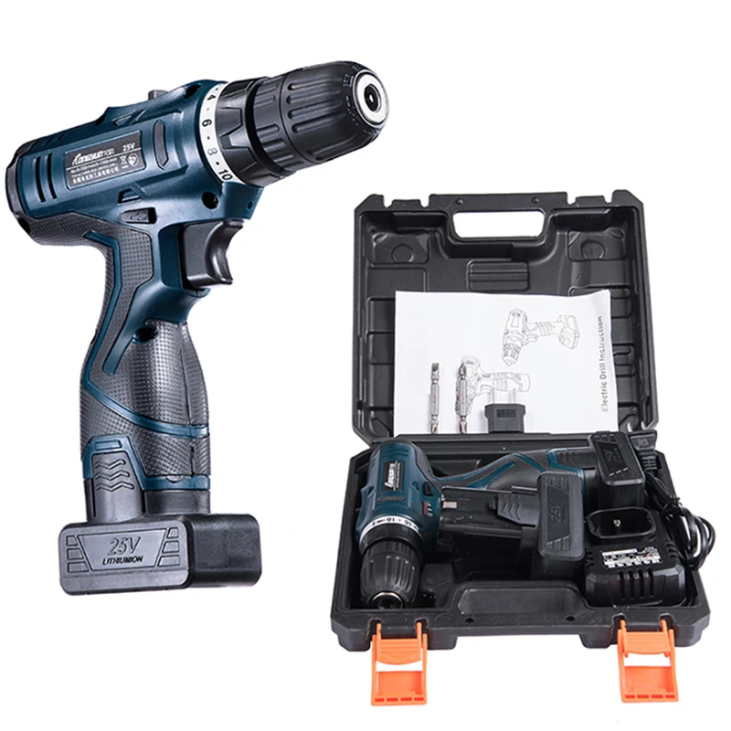 

25V Cordless Electric Drill Lithium Battery Cordless Screwdriver Double Speed Electric Screwdriver Household Electric Tools