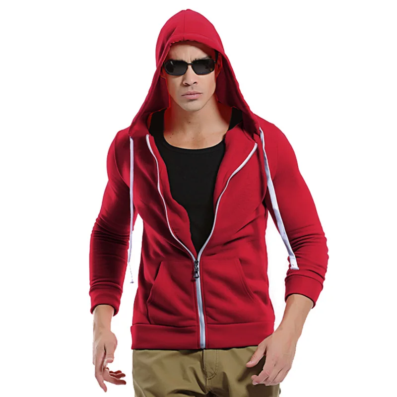 

2018 Autumn And Winter New Brand Men'S Wear Big Size Solid Color Lovers' Hoodies Thickened Cap Cardigan Long-Sleeved Hoodie Coat