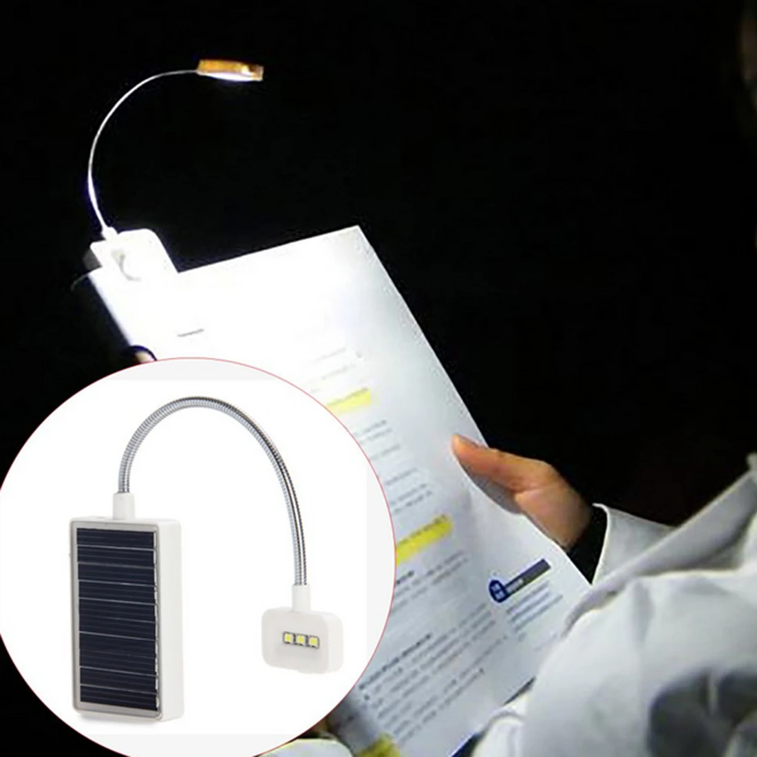 

Creative LED Solar Book Light Modern Multi-use Table Lamp with USB Charging Indoor Lights For Bedroom- White