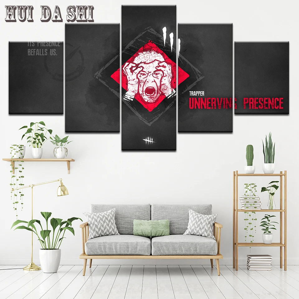 Modern Home Decor 5 Pieces Unnerving Presence Logo Poster Wall Art Painting Canvas Hd Printed Modular Pictures Decorative Frame Painting Calligraphy Home Garden Aliexpress