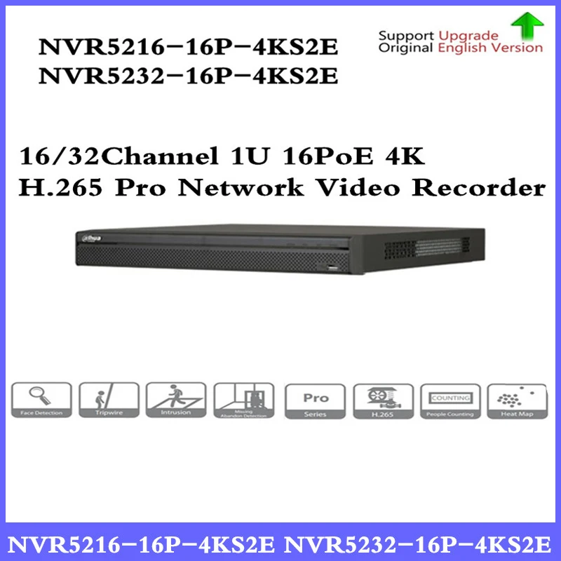 DH Pro 16/32CH NVR NVR5216 16P 4KS2E NVR5232 с 16CH PoE Порты и разъёмы sup двухстороннее обсуждение e POE