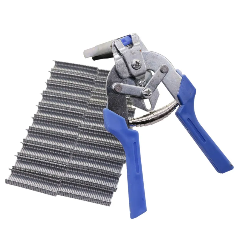 

1 pcs Cage Clamp And 600 pcs M-Type Nails Metal Cage Assembly Pliers Nail Suit Pet Poultry Livestock Feeding Equipment