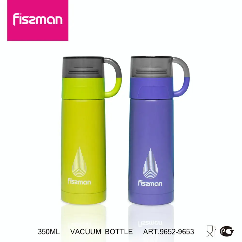 FISSMAN 350 мл Вакуумная бутылка с портативной чашкой из нержавеющей стали с двойными стенками термокружки вакуумная колба