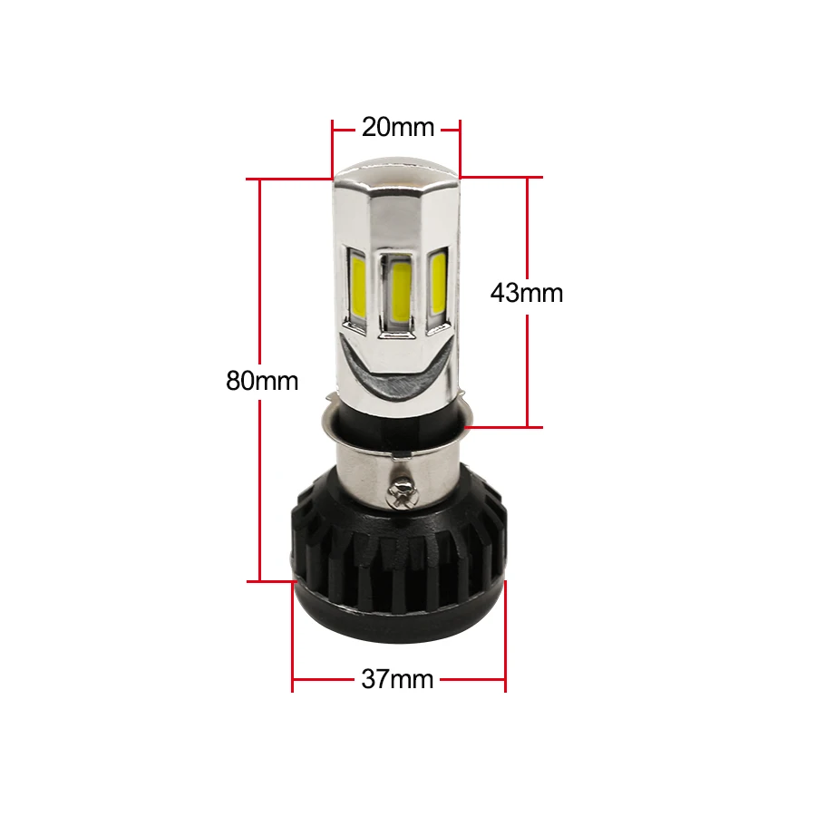 Мотоцикл светодиодный фар универсальная лампочка H4 HS1 BA20D P15D H6 3500LM 35 Вт белый налобный фонарь для всех Мотоцикл 6COB 6000K