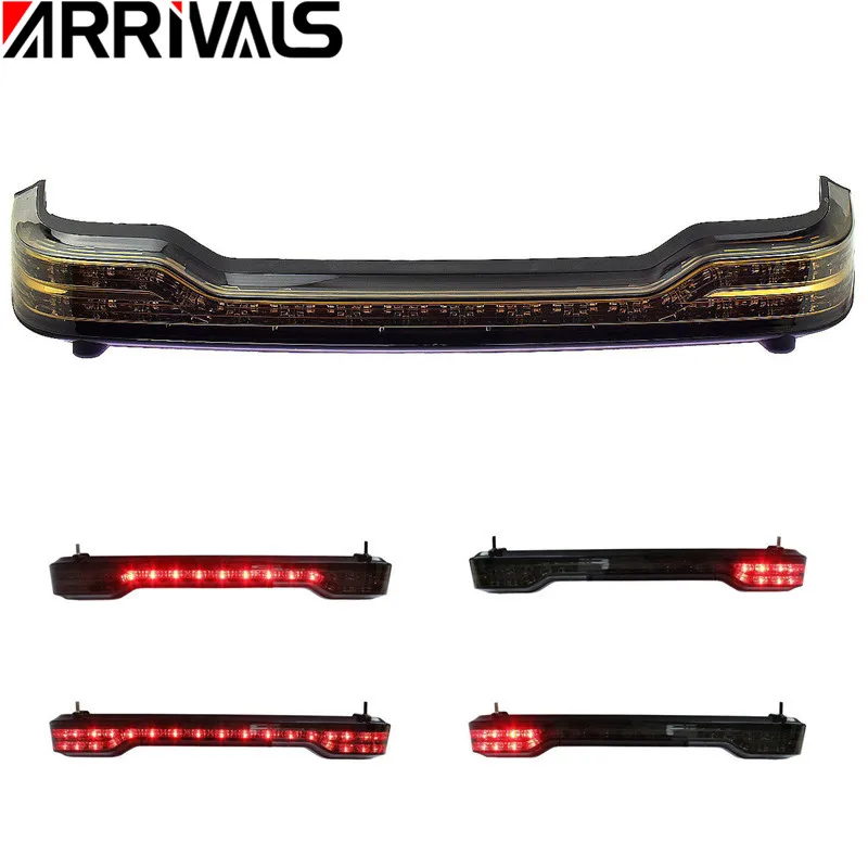 Black red Wrap Tour Pack LED Tail Brake Running Light for Harley Touring Trunk King 14-17 - 32962223728