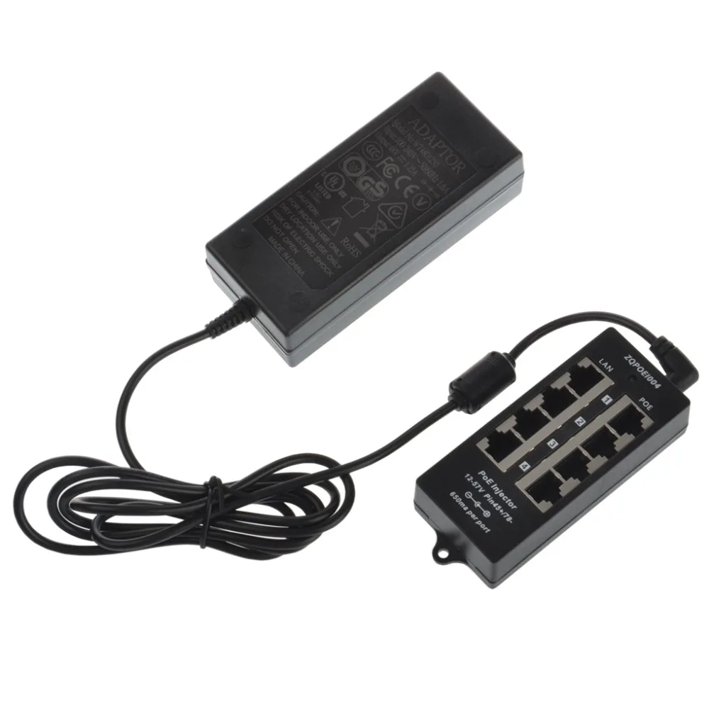 POE 4 48v60w порта PoE инжектор Режим B 100 Мбит/с Инжектор использовать с