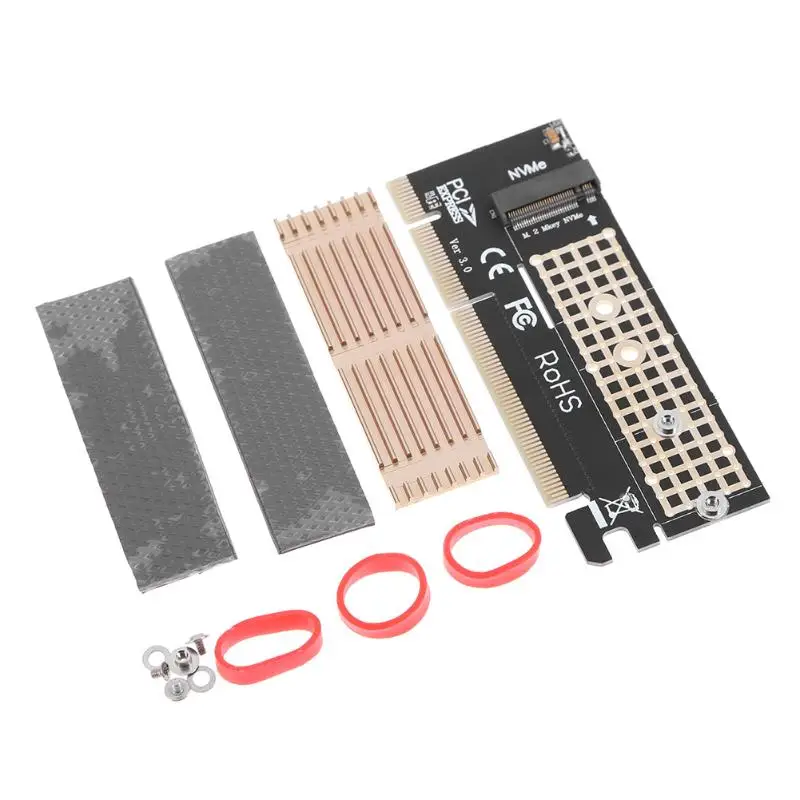 

VAKIND 100x41mm M.2 NVME SSD NGFF To PCIE 16X/4X Adapter Expansion Card PCIE NVME M.2 SSD To PCIE Card With Heatsink Heat Sink