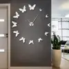 Decorative Mirror Wall Clock Nature Flying Butterflies Modern Design Luxury DIY Large Wall Clock Frameless Wall Watch Clock ► Photo 2/6