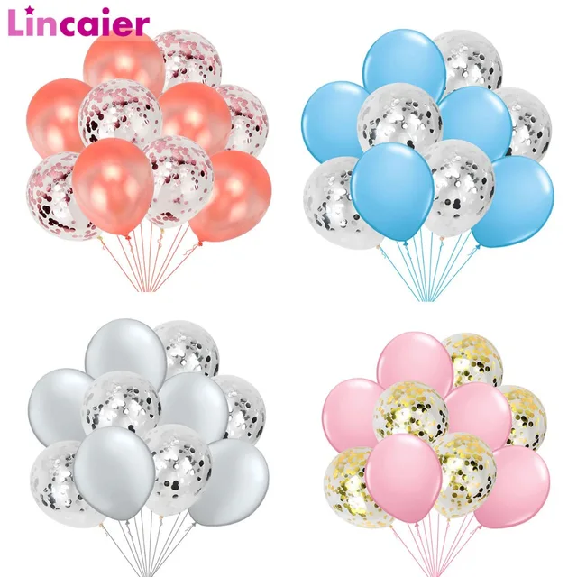 10pcs Confetti Balloons Birthday Latex Ballon Wedding Decoration Baloons Party Supplies Kids Baby Shower Girl Boy Gender Reveal