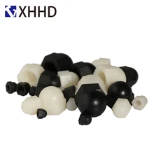 Black White Nylon Hex Cap Nut Metric Thread Plastic Hexagon Cover Dome Protection Decorative Acorn Nuts M3 M4 M5 M6 M8 M10 M12 10pcs m6 m8 m10 m12 plastic metric dome bolts nuts head caps cover hex screws