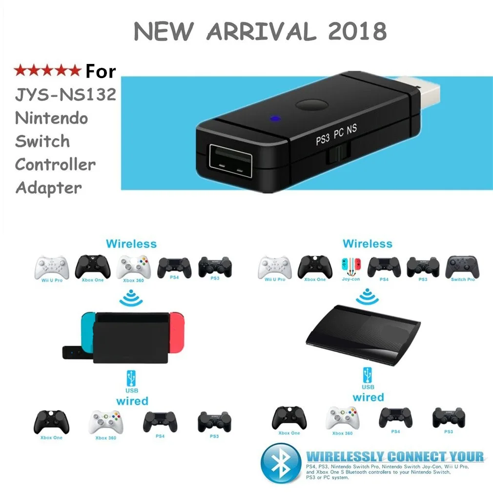 

JYS Gamepad Adapter Game Controller Adapter for PS4 for PS3 for Nintendo Switch VS PC for Xbox One S/X Controller