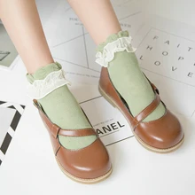 Новые милые женские носки из японского хлопка на весну и лето, имитация шелка для принцессы, кружевное, с оборкой, Ретро стиль, короткие носки с оборками, Meias