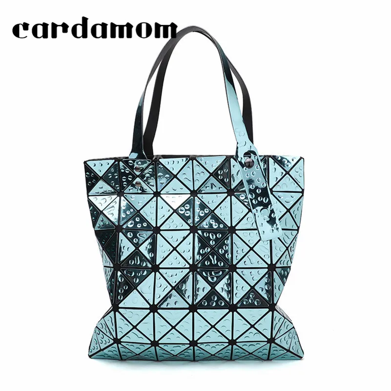

New Summer Style Crystal Mirror Rhinestone Geometry Folding Female Handbags 6 Grid Lingge Mosaic Women Fashion Shoulder Handbags