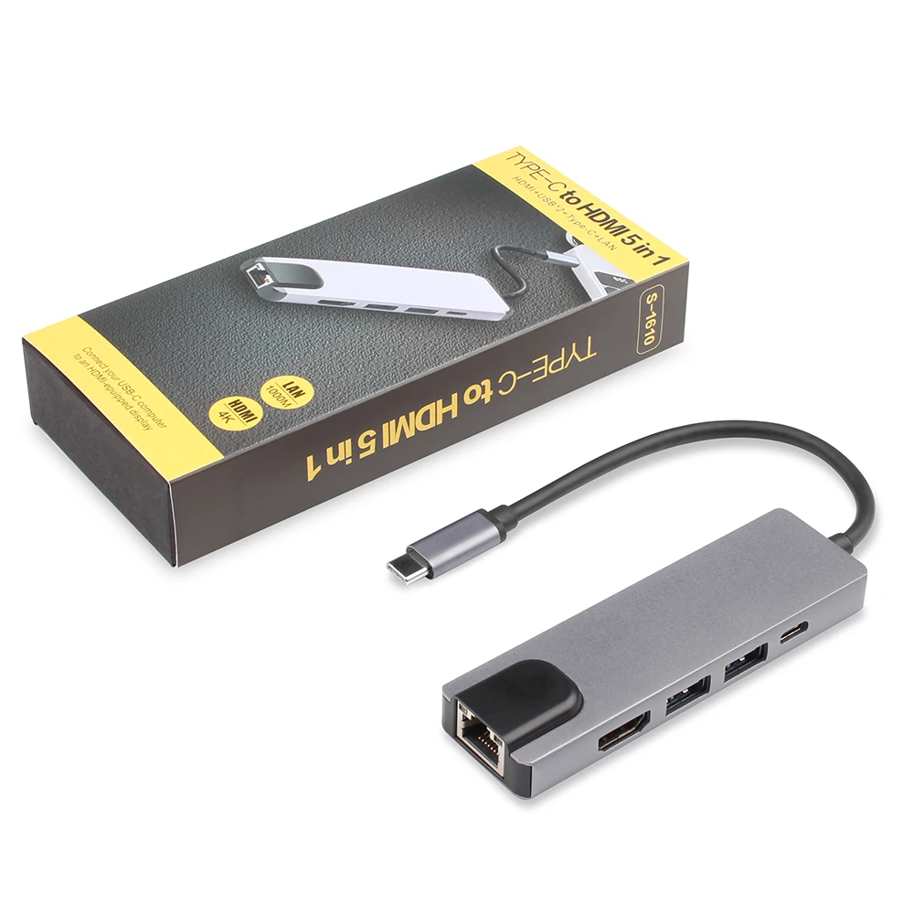 USB C концентратор HDMI к Gigabit Ethernet Rj45 Lan адаптер для Macbook Pro 13 15 16 Air 13,3 Thunderbolt 3 USB-C порт зарядного устройства