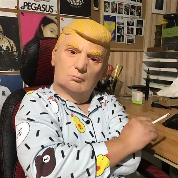 USA President Donald Trump Mask Horror Scary Halloween Prank joke Mask - 1
