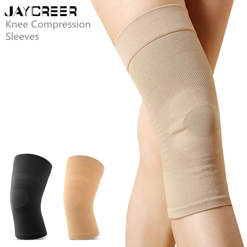 

JayCreer 2PCS/Pair Medical Knee Thigh Calf Support Brace Knee Compression Sleeve For Arthritis Golfers Badminton Pain Relief