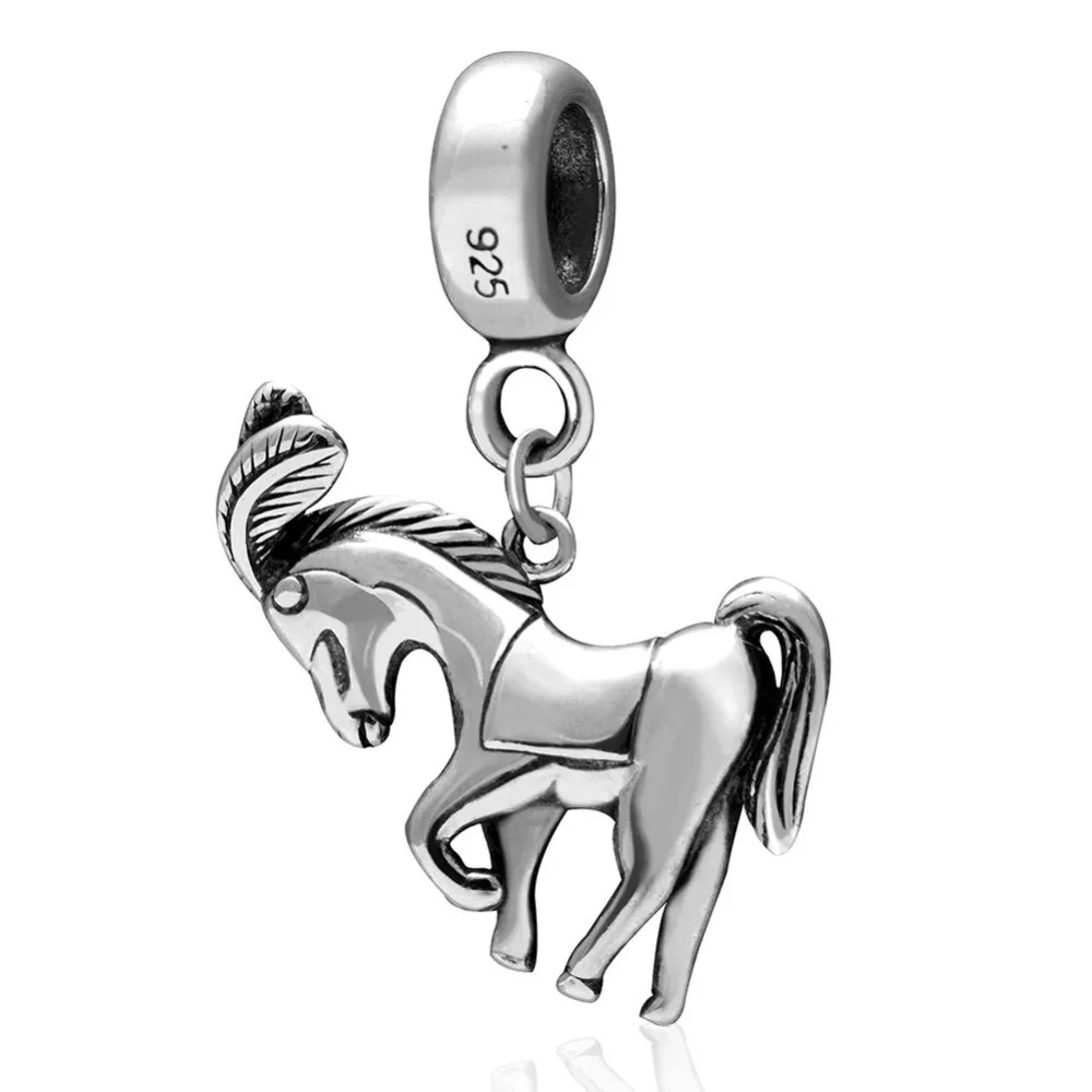 Fit Pandora bracelets Authentic 925 sterling silver war horse Pendant