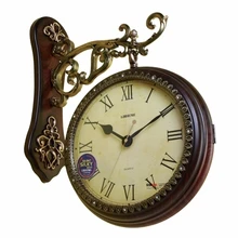 Two Sides Wall Clocks Fashion Double Faced Clock Vintage Quartz Watch