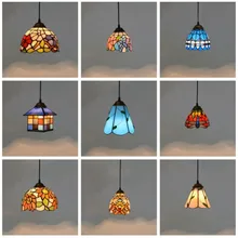 Ретро подвесные светильники витражное стекло освещение Средиземноморский подвесной светильник винтажный светильник для гостиной кухни домашний декор светильники