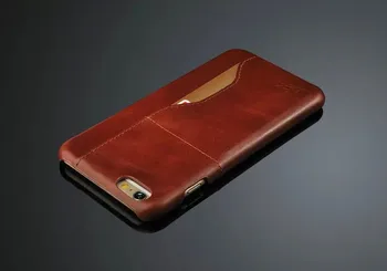 

New Fashion 100% Full-grain Genuine Leather Back Cover Case for Apple iPhone 6 6S Plus Top Quality Oil-wax Brand Original