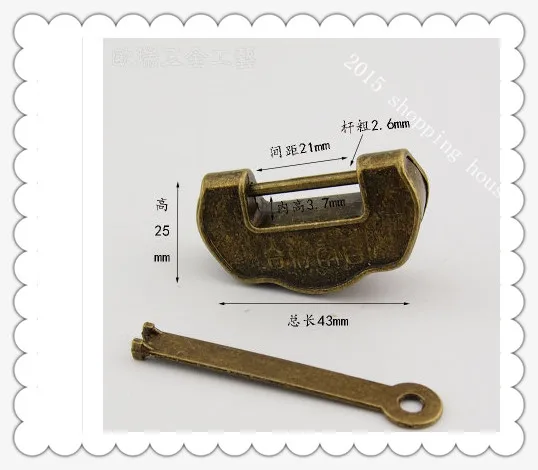 

A019 Furniture accessories Mini small antique lock box cross open padlock Chinese ancient locks Zinc alloy
