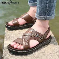 2019 мужские сандалии Летняя обувь пояса из натуральной кожи удобные обувь для пляжного отдыха человек slip on Sandalias