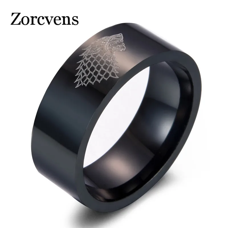 

LETAPI New Stainless Steel ring Game of Thrones ice wolf House Stark of Winterfell men ring