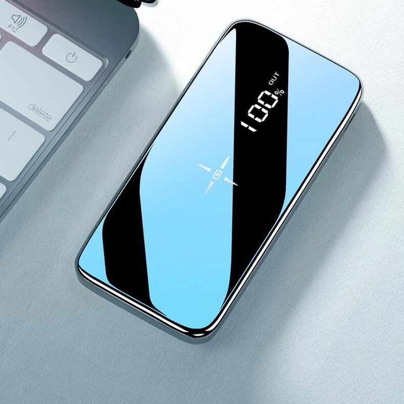 Быстрая зарядка Беспроводной внешний аккумулятор с зеркальным экраном 10000 мАч, беспроводное зарядное устройство, внешняя батарея для samsung S9 S10 iphone 11 XR