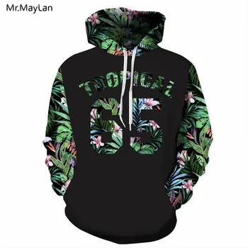 

Mr.MayLan 3D Print Tropical Rainforest Leaves Hoodies Men Women Hooded Pullover Sweatshirts Hip Hop Green Jacket sudadera hombre