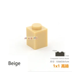 50-Piece DIY Building Bricks Set - Educational Construction Toys (Beige)