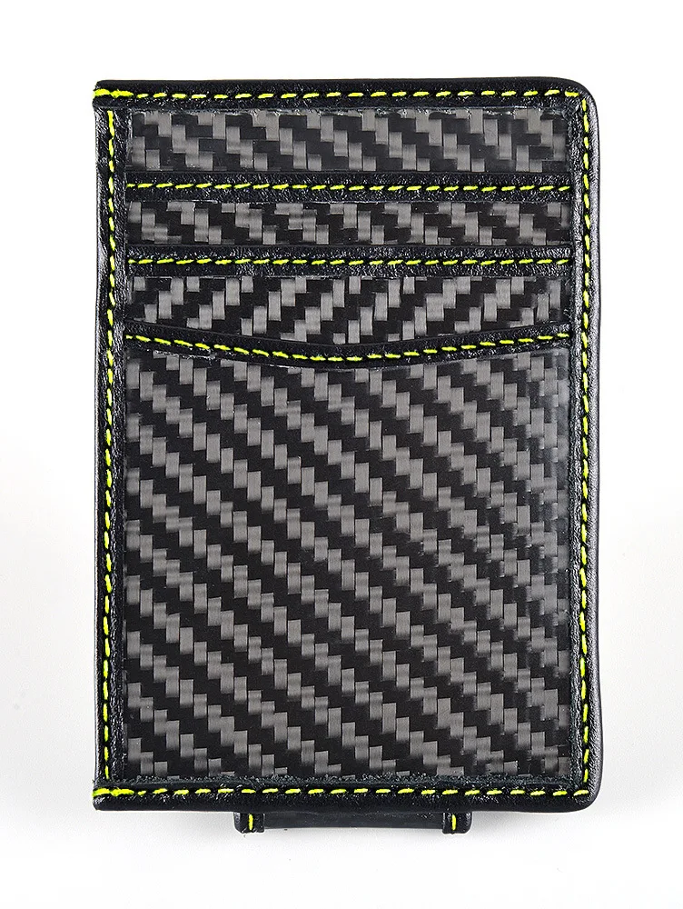 Luxury Style Carbon Fiber Credit Card Holder Wallets Black 2017 New
