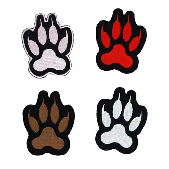 

Canine Paw Print Iron on Patch Embroidered Applique Sewing Label punk biker Patches Clothes Stickers Apparel