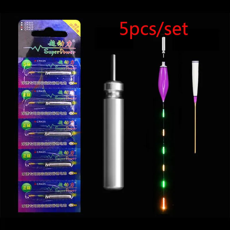 

New 5pcs/set CR425 Batteries Fishing Float for Electronic Tackle Accessories Fishing Float Battery Lithium Pin Cells LED Tackle