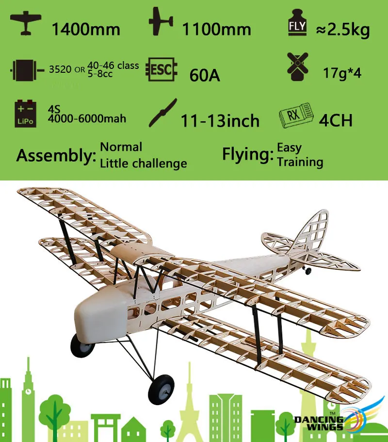 Радиоуправляемый самолет DH82a Tiger Moth Biplane 1,4 м лазерная резка пробкового дерева модель самолета комплект 4CH электрический и газовый радиоуправляемый самолет для взрослых