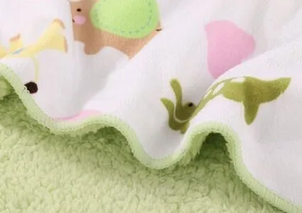Заводская распродажа, детское одеяло, утепленное Двухслойное флисовое детское Пеленальное Одеяло Из Микрофибры, плед 76*102 см atrq0001