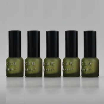 

15ml olive green frosted Glass travel refillable perfume bottle with black aluminum sprayer,perfume container,thin bottom