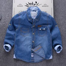 Одежда высшего качества для мальчиков рубашки Модная одежда для детей, Детская Мода младенческой джинсовая рубашка хлопок дети мальчик футболки для От 2 до 6 лет одежда для малышей