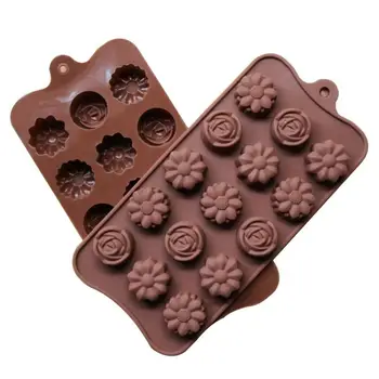 

LumiParty 15-Cavity Silicone Chocolate Mold with 3 Flower Shape Styles Tray Mould for Baking Ice Chocolate Supplies-25