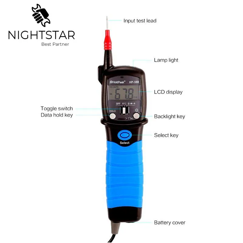 DC AC Tensão Continuity Tester Ferramenta Tipo