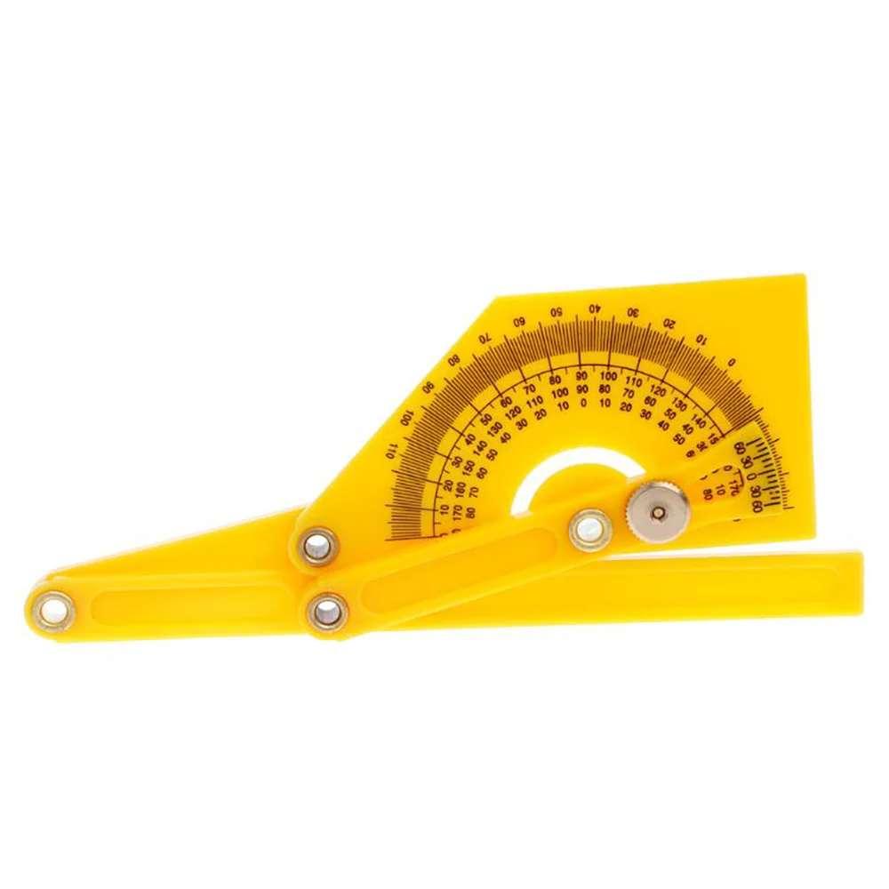 

1 pcs Yellow Angle Ruler Angle Ruler 180 Degree Ruler Woodworking Ruler Foldable Easy To Carry Convenient For Angle Measurement