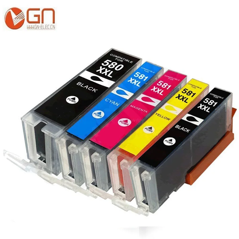 Совместимый чернильный картридж GN 5PK PGI 580 CLI 581 XXL для Canon Pixma TR7550 TR8550 TS6150 TS6151 TS8150 TS8151